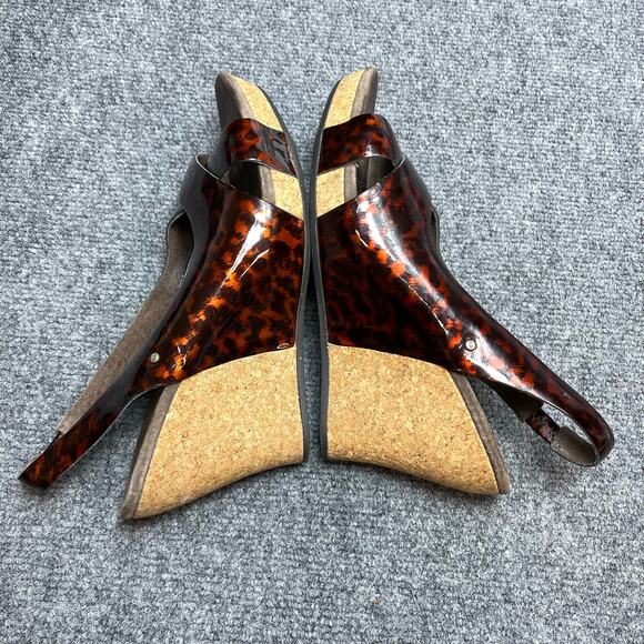 UGG Womens Hazel Sandal Size USA 9 Cork Wedge Heel Slingback Tortoise Shell main image 4